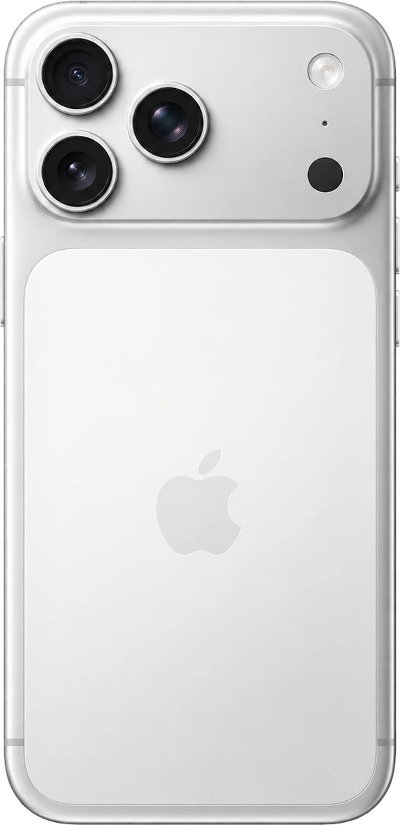 iPhone 17 Pro visto por trás, com o sistema de três câmeras